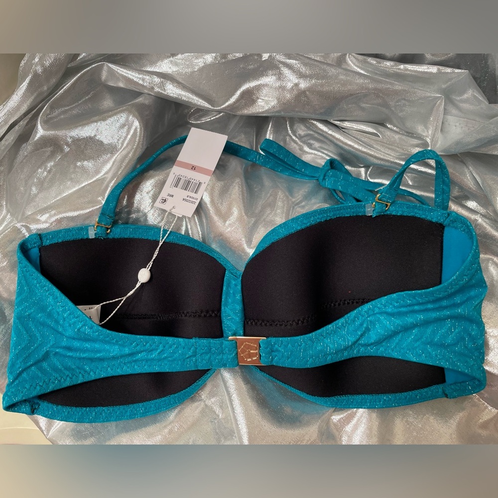 Trina Turk Swim Top Bikini Top Turquoise ๐๏ธ NWT ๐๏ธ Size 12 ๐๏ธ - Picture 4 of 8